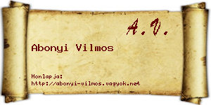 Abonyi Vilmos névjegykártya